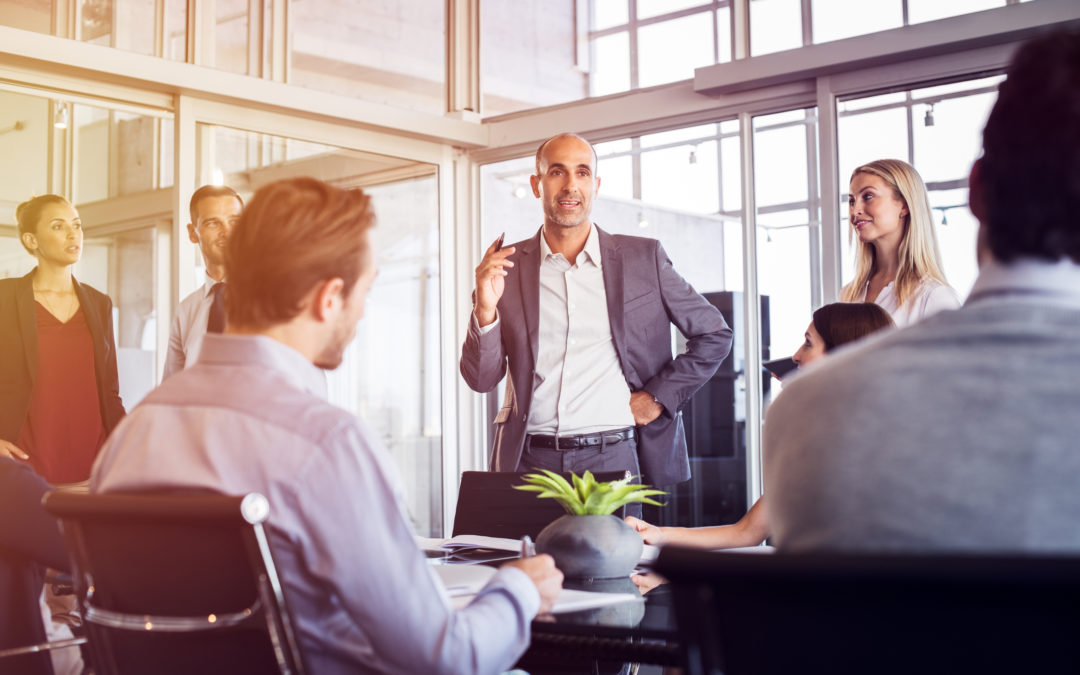 businessman talking in a meeting