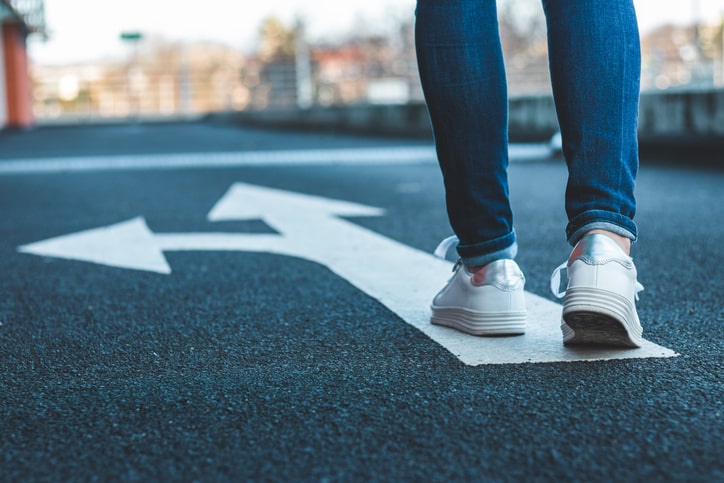 A person walking on the road