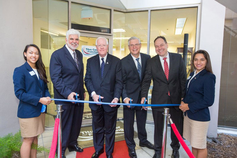 Titus Center for Franchising ribbon cutting ceremony