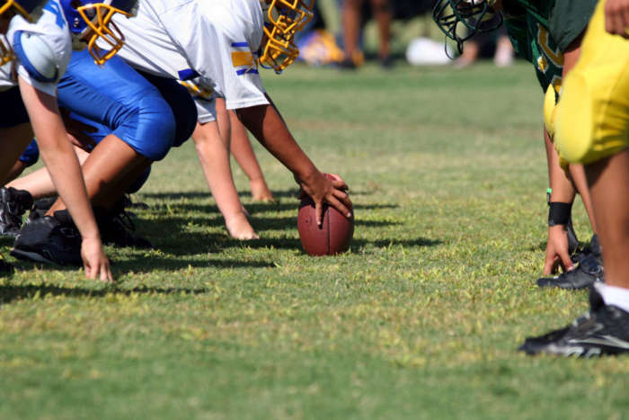 playing football