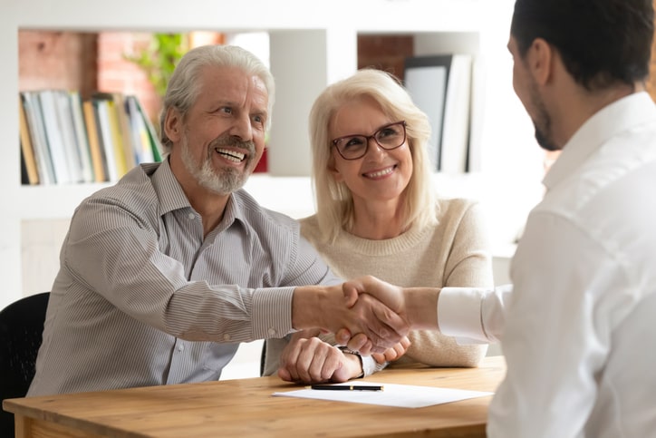 old couple make a financial deal