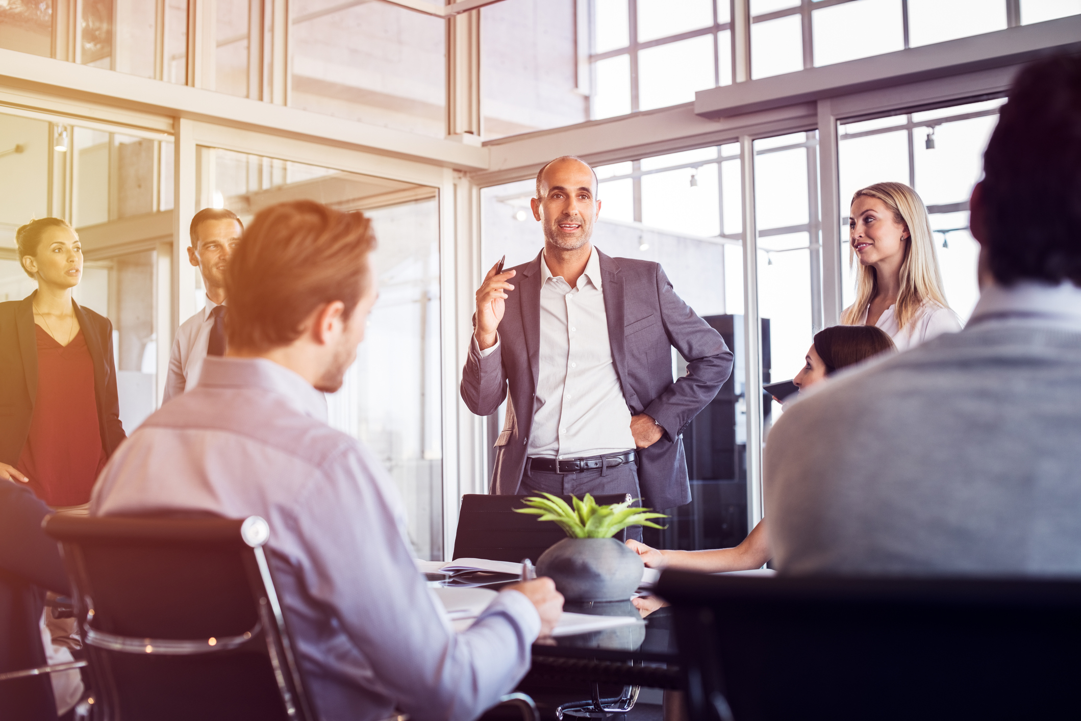 businessman talking in a meeting